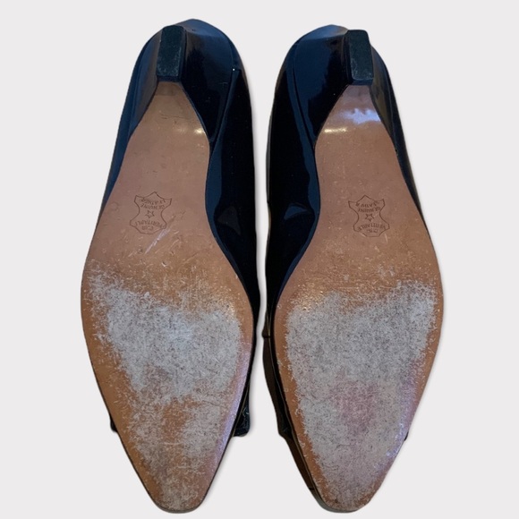 VTG 1960’s Bravo Browns Black Patent Kitten Heels with Silk Bows Size 8.5 - Picture 7 of 13